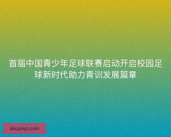 首届中国青少年足球联赛启动开启校园足球新时代助力青训发展篇章